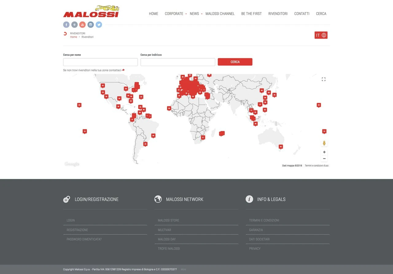 Malossicom - Store locator