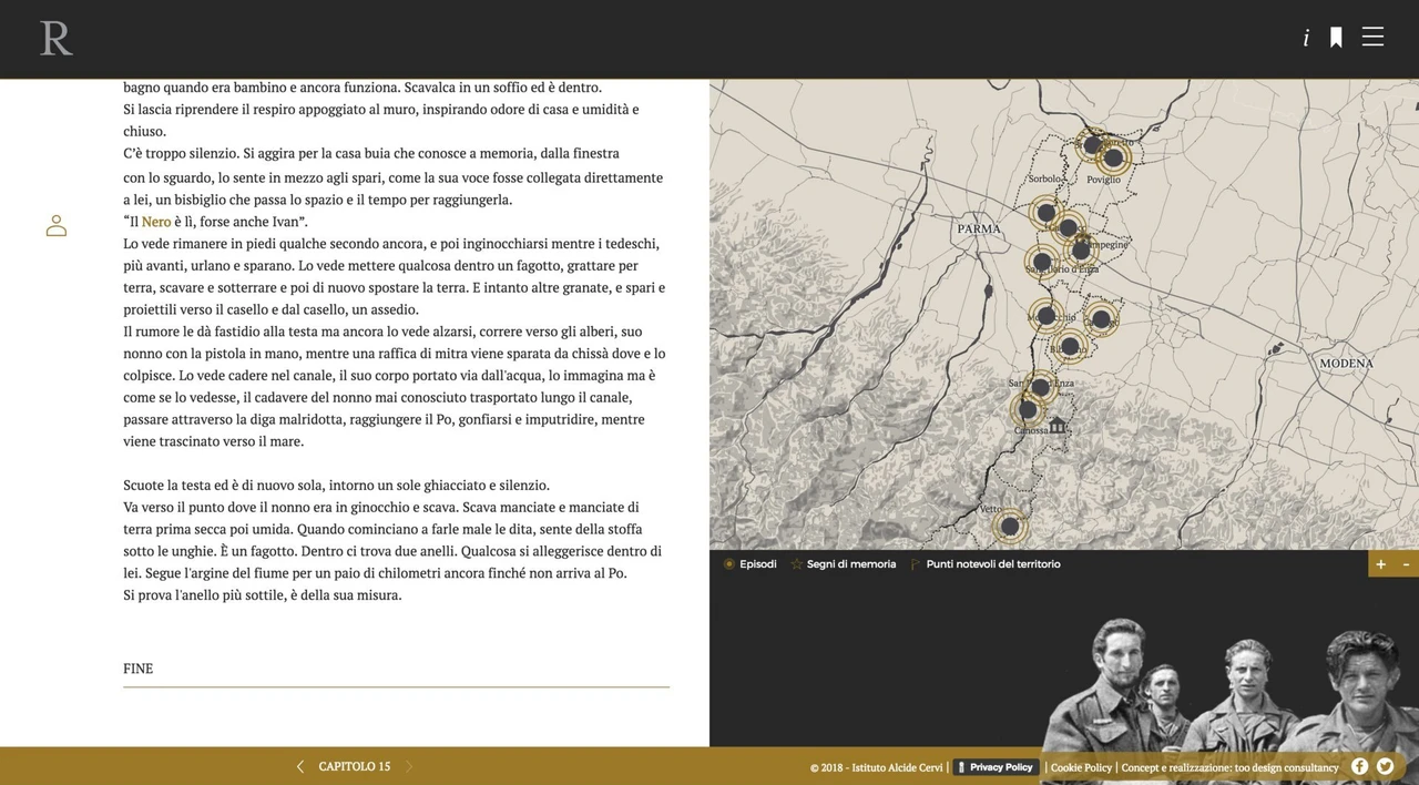 La via della libertà - Interactive map