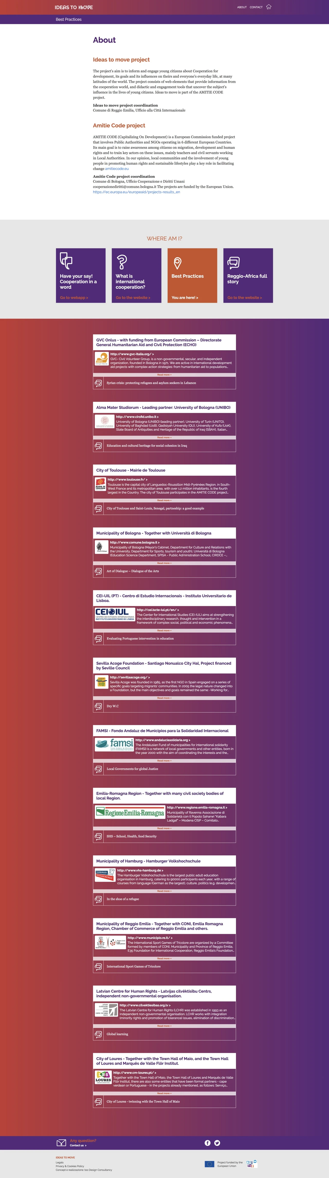 Ideas to move - Best practices: About page