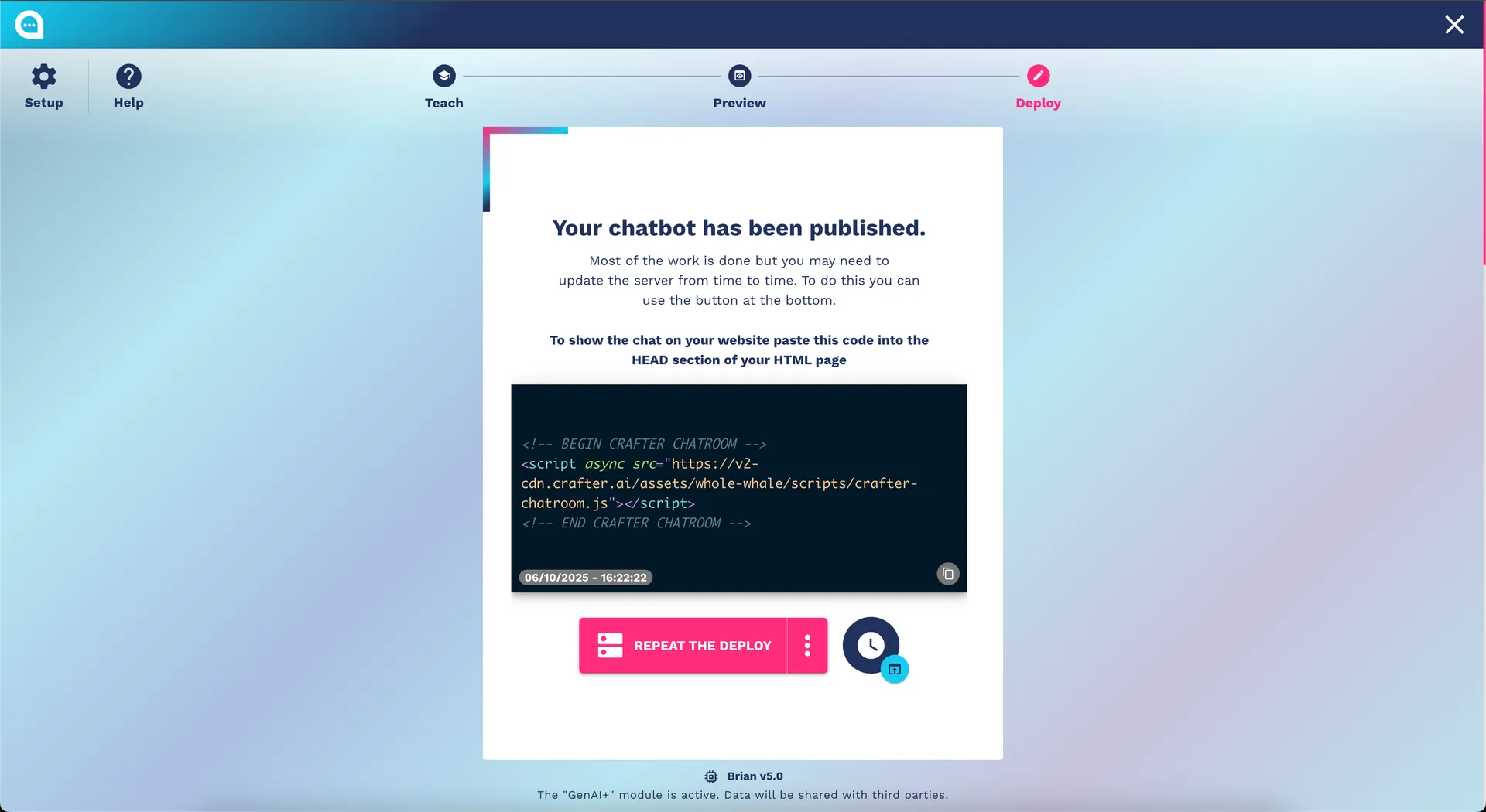 Crafter.ai - Deploy